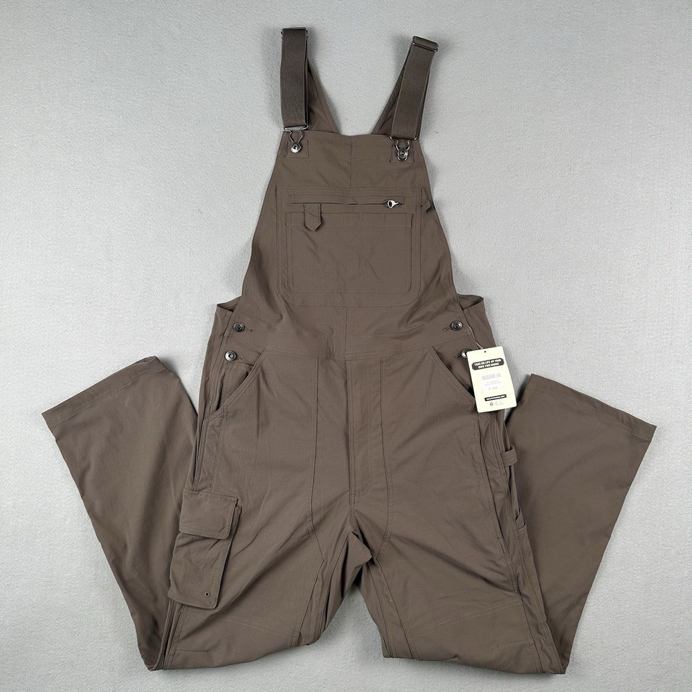 Duluth Trading Dirt Work Bib Overalls Med x 30 Brown Gardening Utility Ripstop